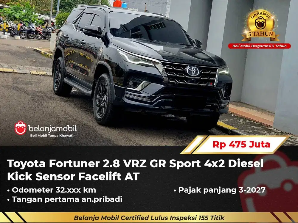[ GARANSI 5TH ] Toyota Fortuner 2.8 VRZ GR Sport 4x2 Diesel 2024/2025