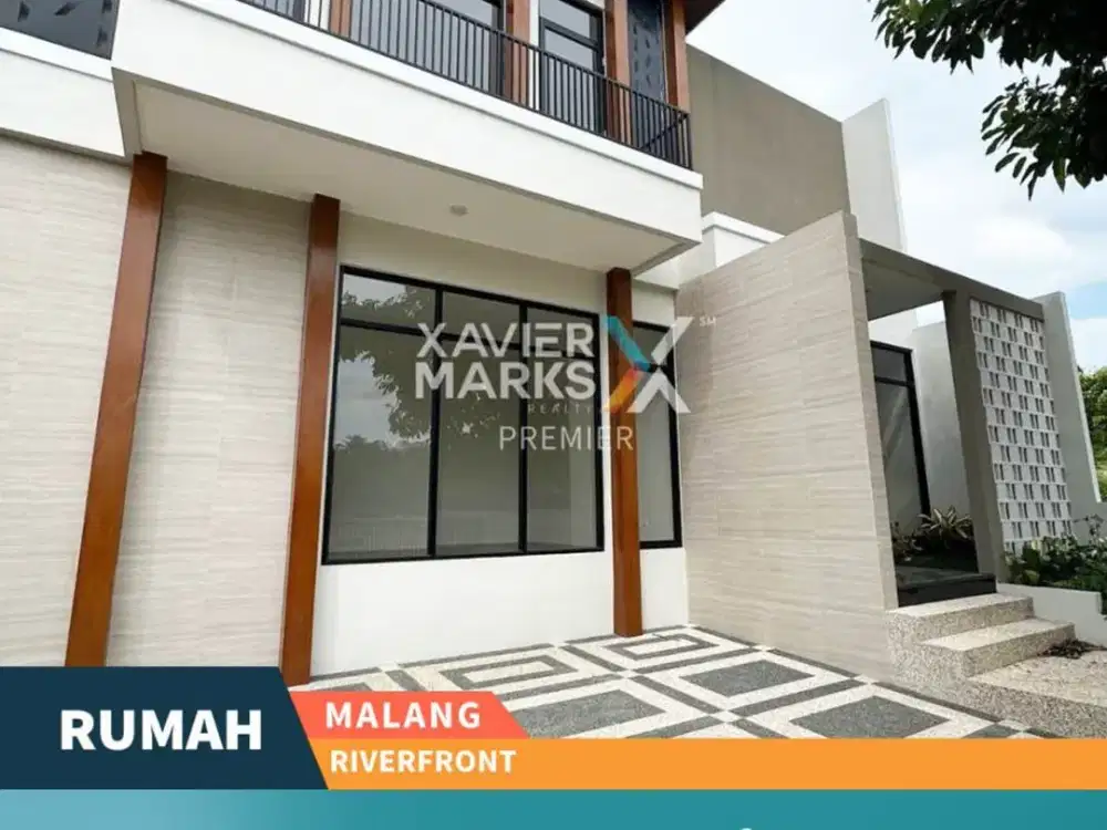 Dijual Rumah Bangunan Baru di Riverfront Malang Selangkah dari Exit Tol
