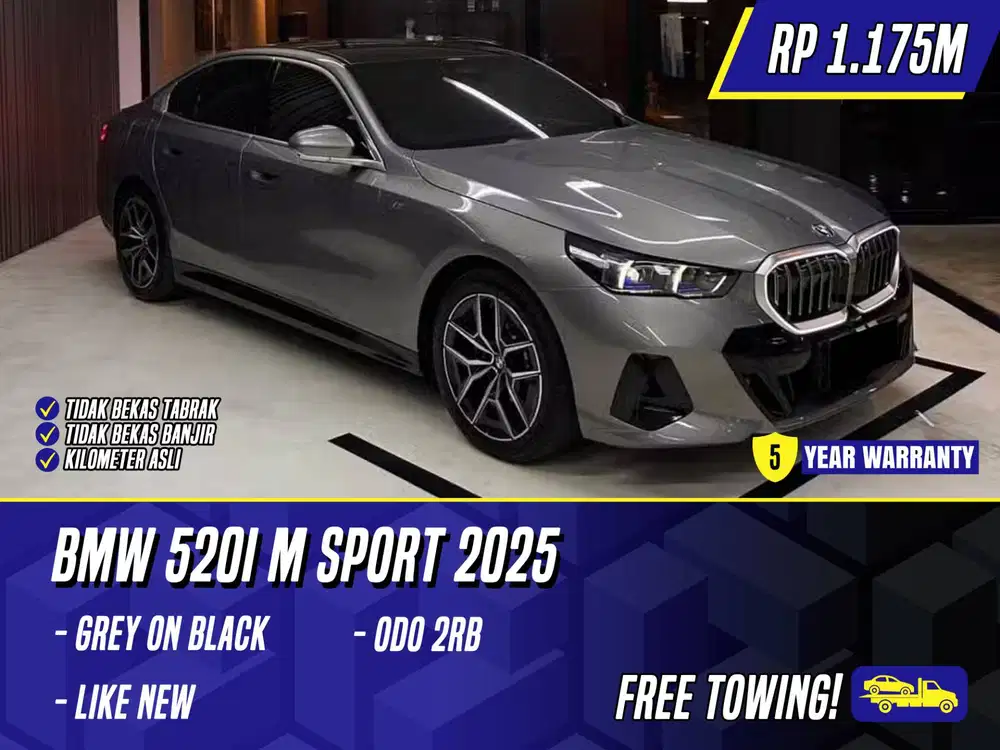 BMW 520i M Sport 2025 Grey on Black G60 Msport Facelift Abu-abu