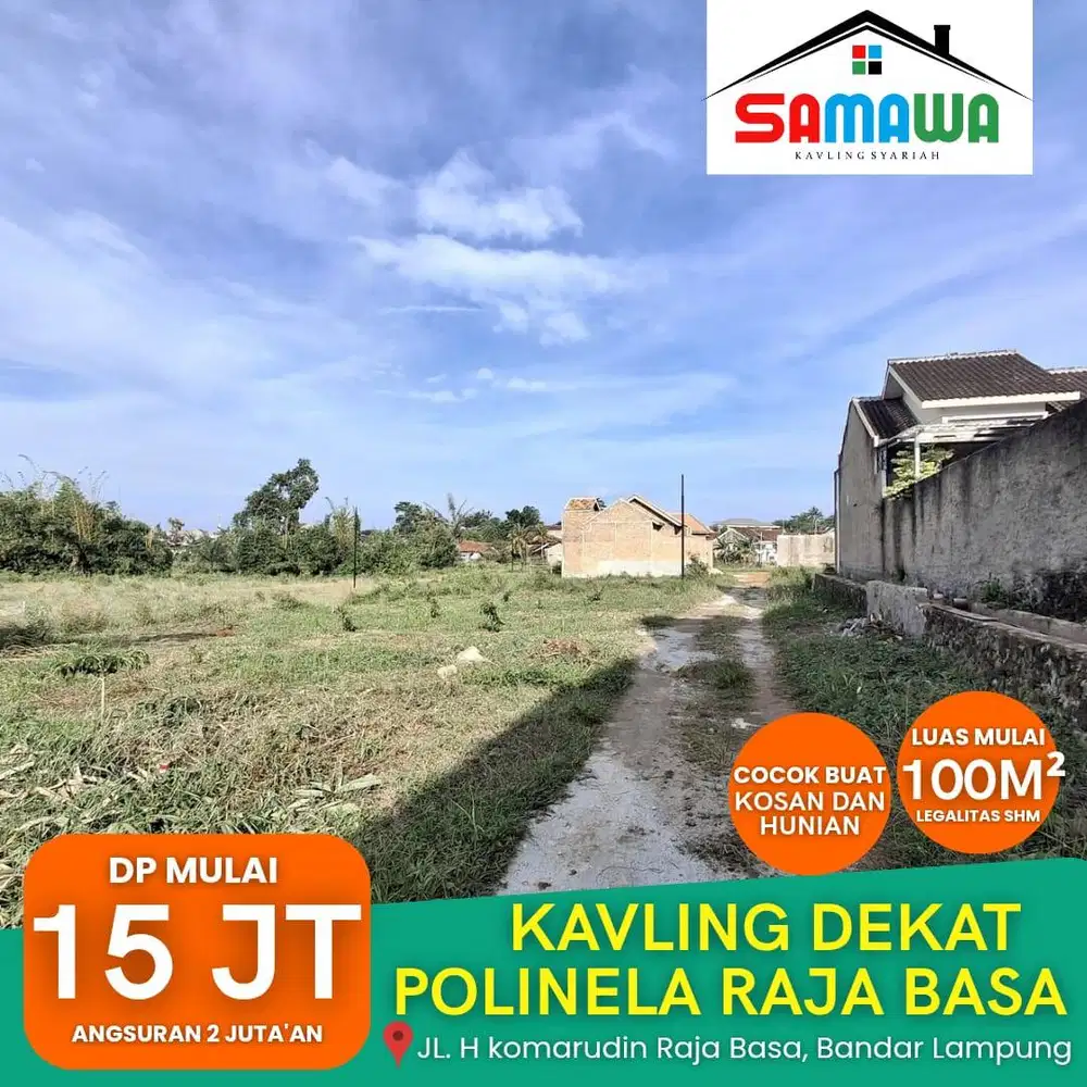 KAVLING POLINELA N UNILA COCOK BUAT RUMAH KOS DP MURAH