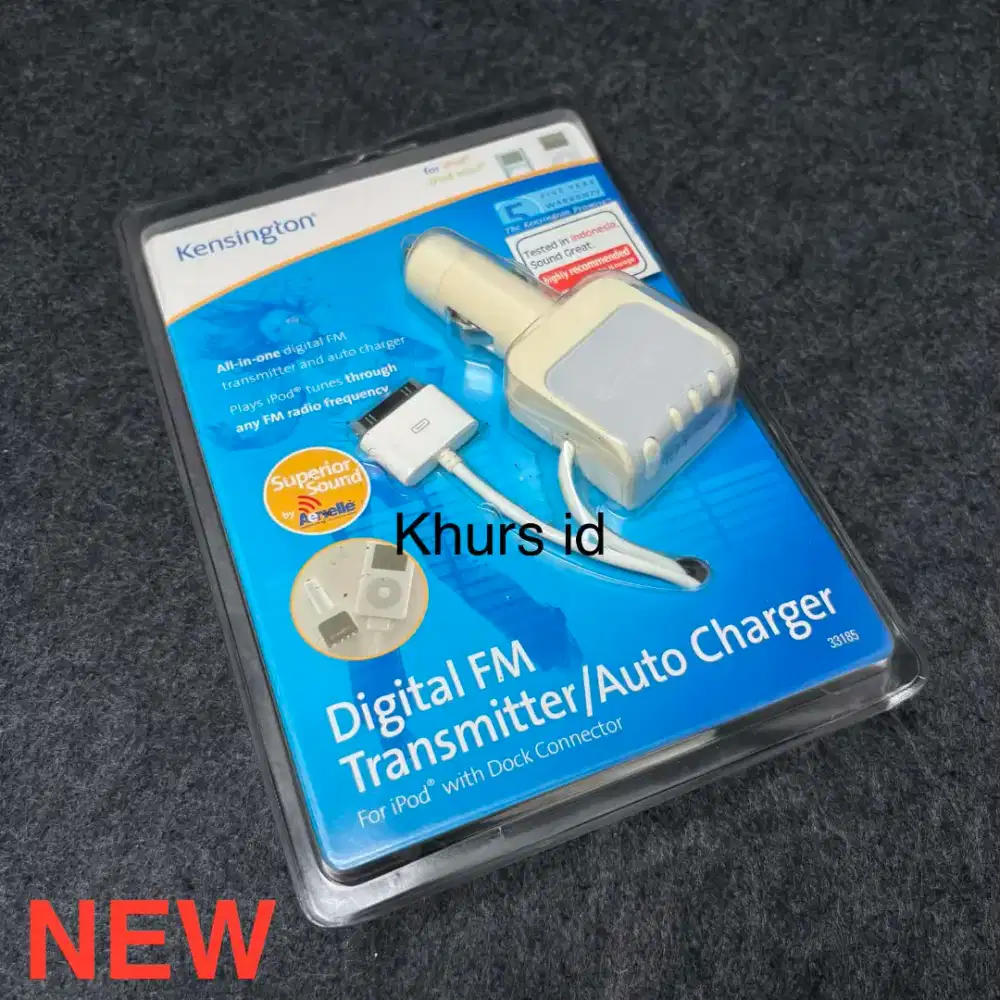 Kensington digital fm transmitter auto charger for ipod classic dll