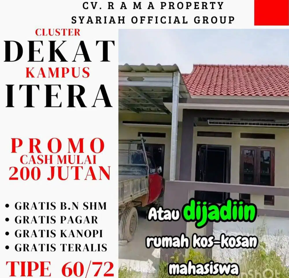 RUMAH TER MURAH KAMPUS ITERA SUKARAME WAYKANDIS