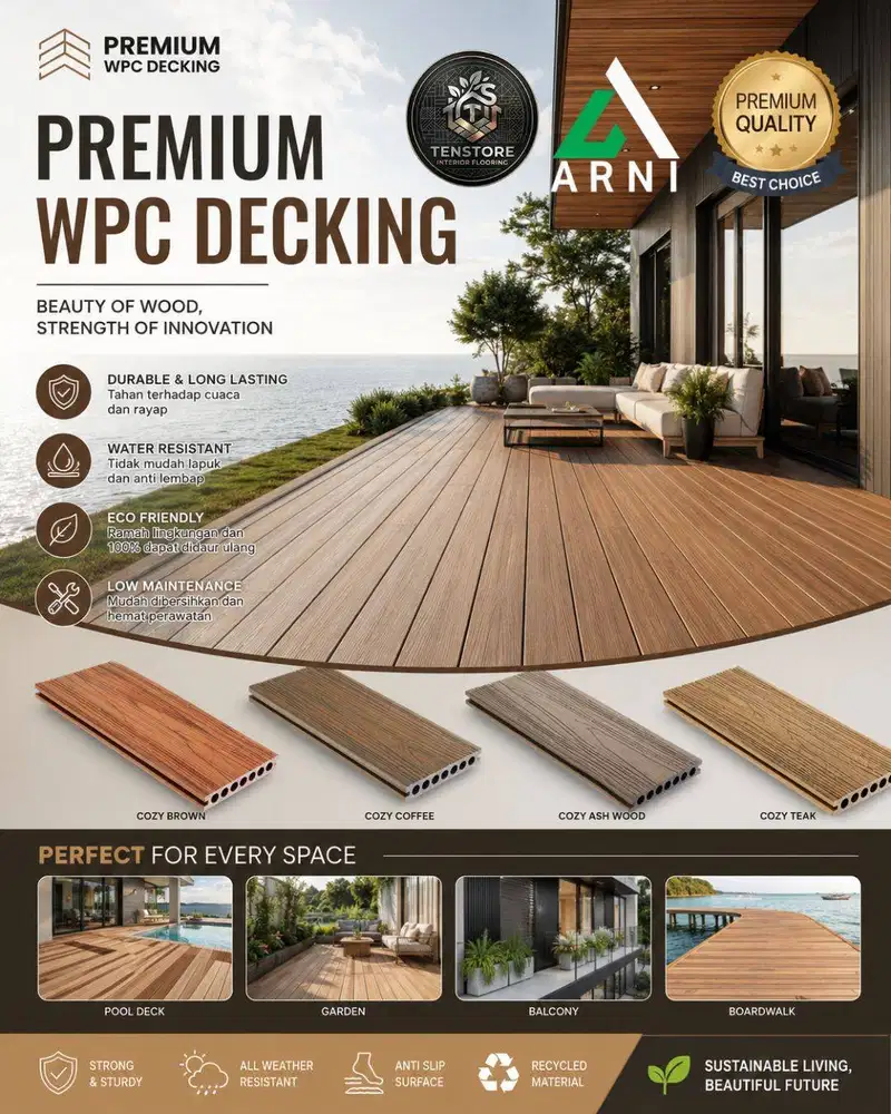 Premium WPC Decking Roshan - 2900 x 140 x 23 mm For Outdoor