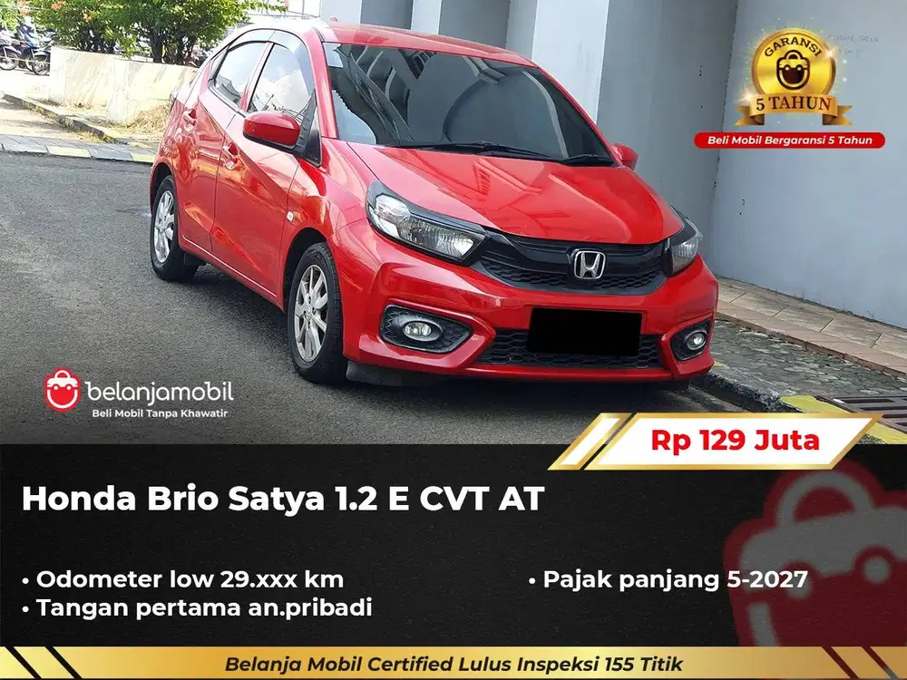 [ LOW KM 29RB ] Honda Brio Satya 1.2 E CVT AT 2019/2020