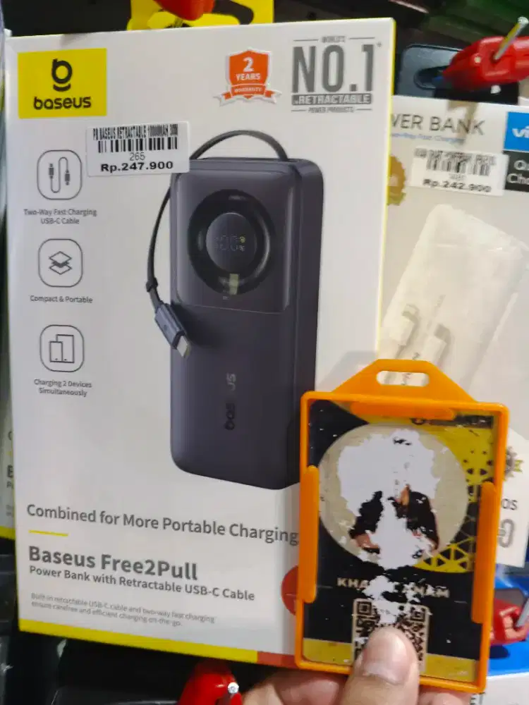 POWERBANK BASEUS 10.000Mah 30Watt Retractable
