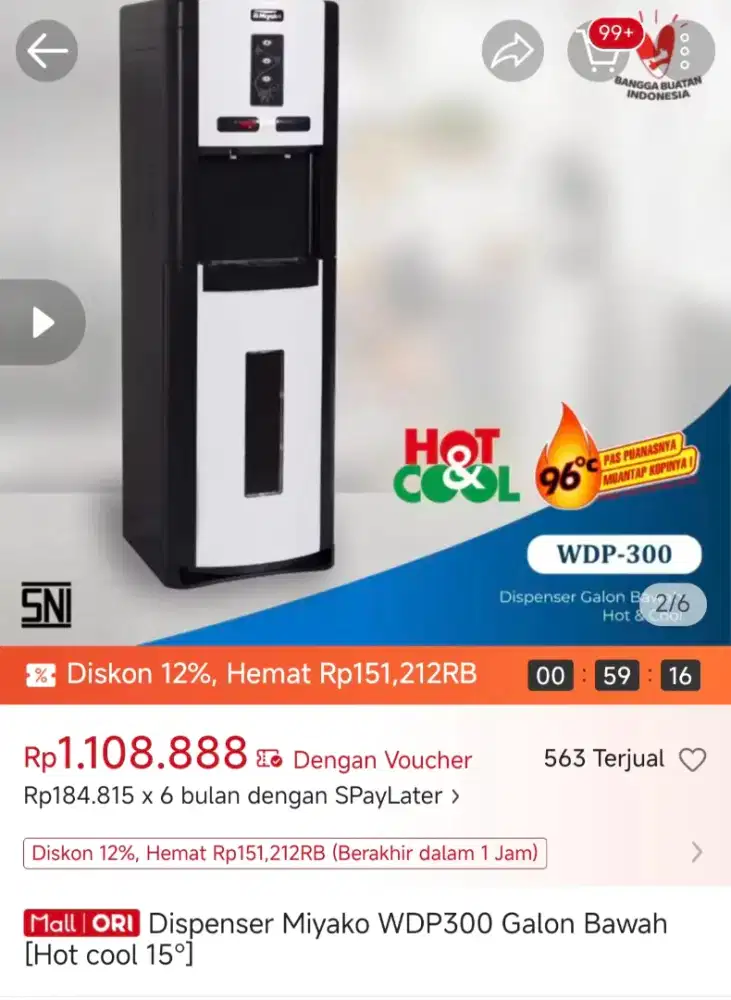 Dispenser miyako galon bawah