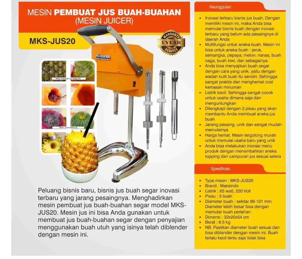 Mesin Juicer Segala Jenis Buah