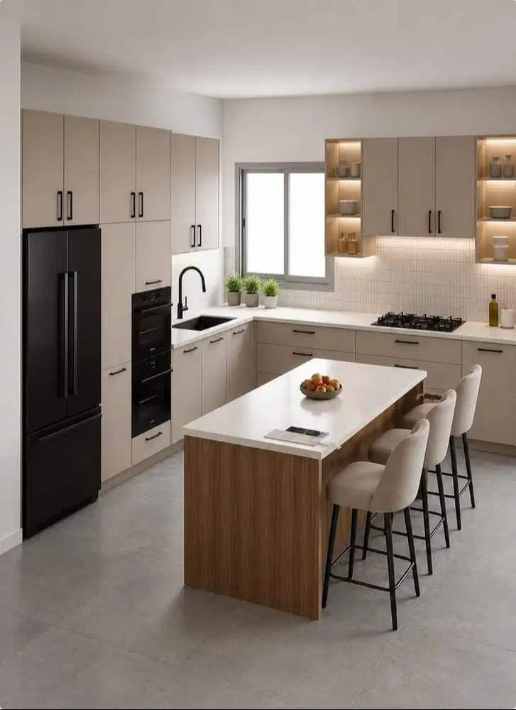 Kitchen zet finisng hpl menyesuaikan budget anda