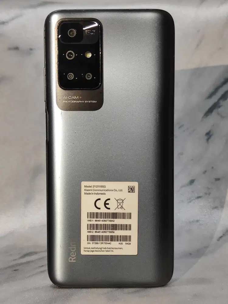 Xiaomi Redmi 10 2022, Grey, Ram 4+3 gb/64gb wuapik mulus original