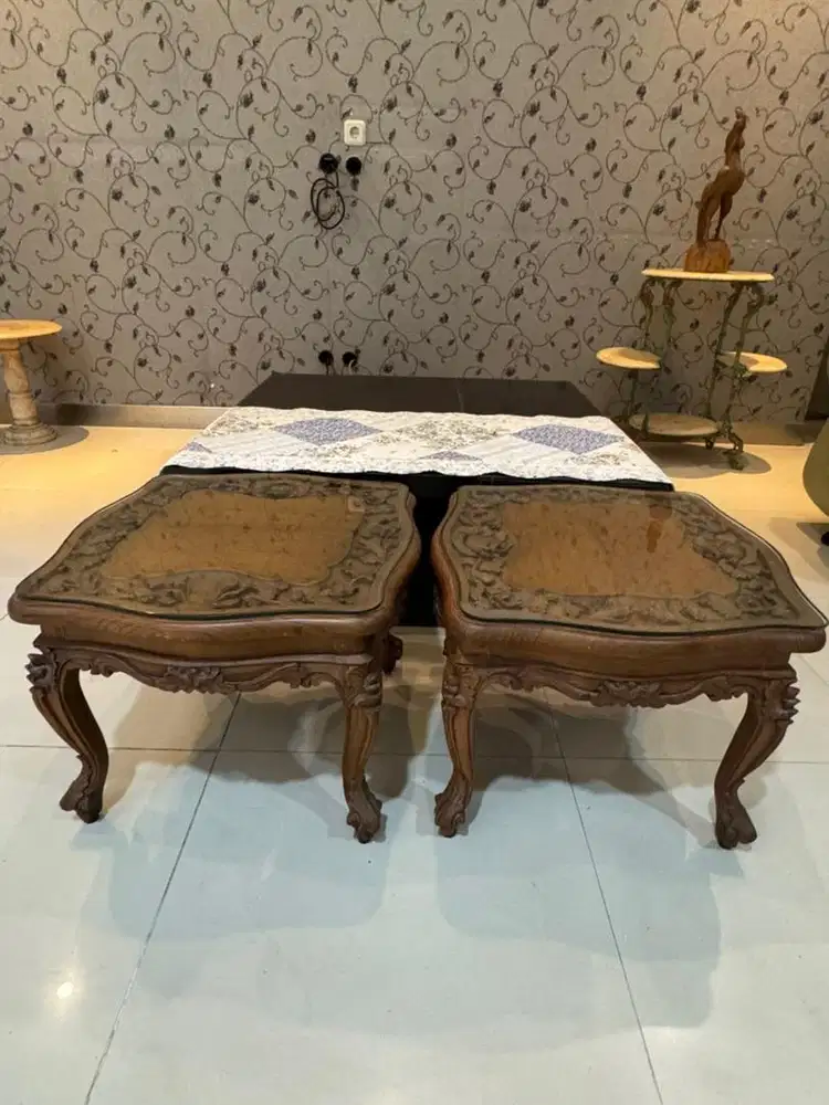 Meja tamu kayu jati Jepara 1 set 2 pcs