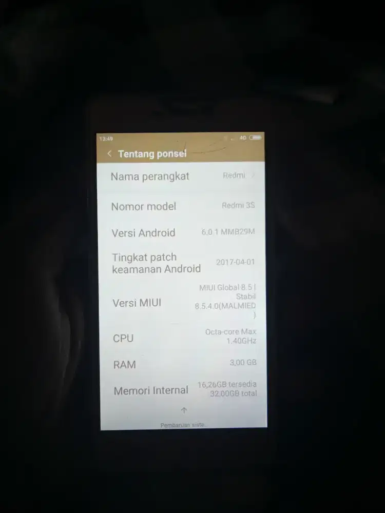 Redmi 3s mesin normal batre awet