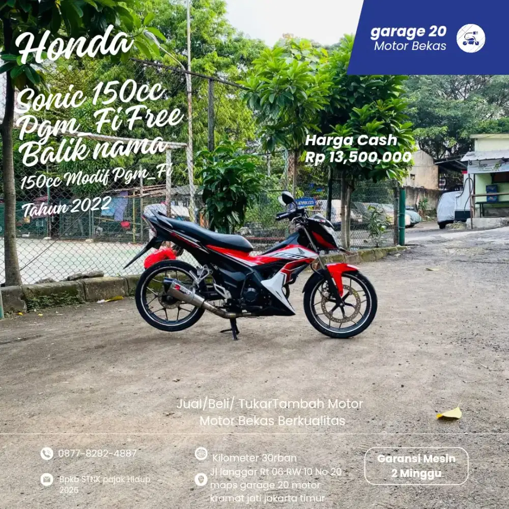 Honda Sonic 150cc Pgm_Fi Modif Free BBN Tahun 2022