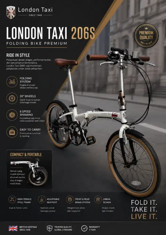 Sepeda lipat London taxi Original