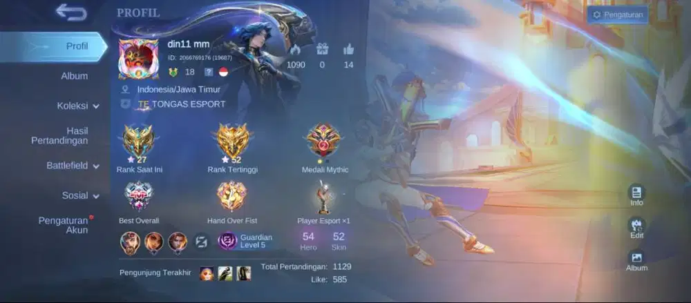 akun polosan bisa di tawar skin 50+ rank terakhir glory
