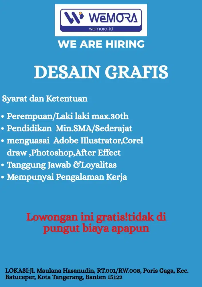 Di butuhkan desain grafis yang berpengalaman
