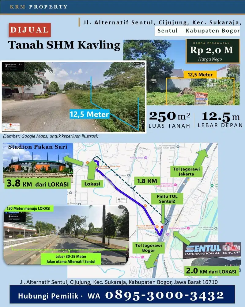 Kavling Nyaman di Sentul, Dekat Tol dan Jalan Alternatif Cibubur