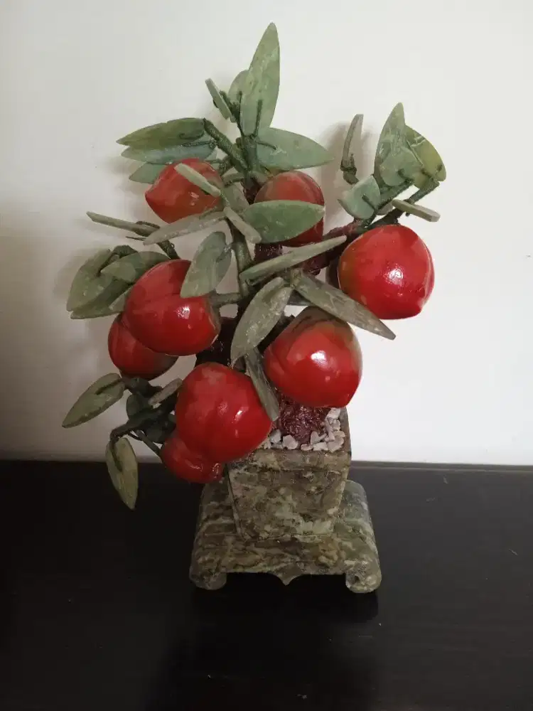 Pohon persik bonsai batu Giok antik asal tiongkok