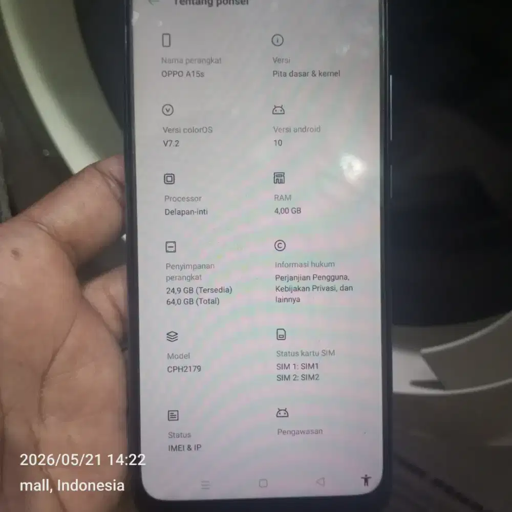 Jual hp oppo a15s