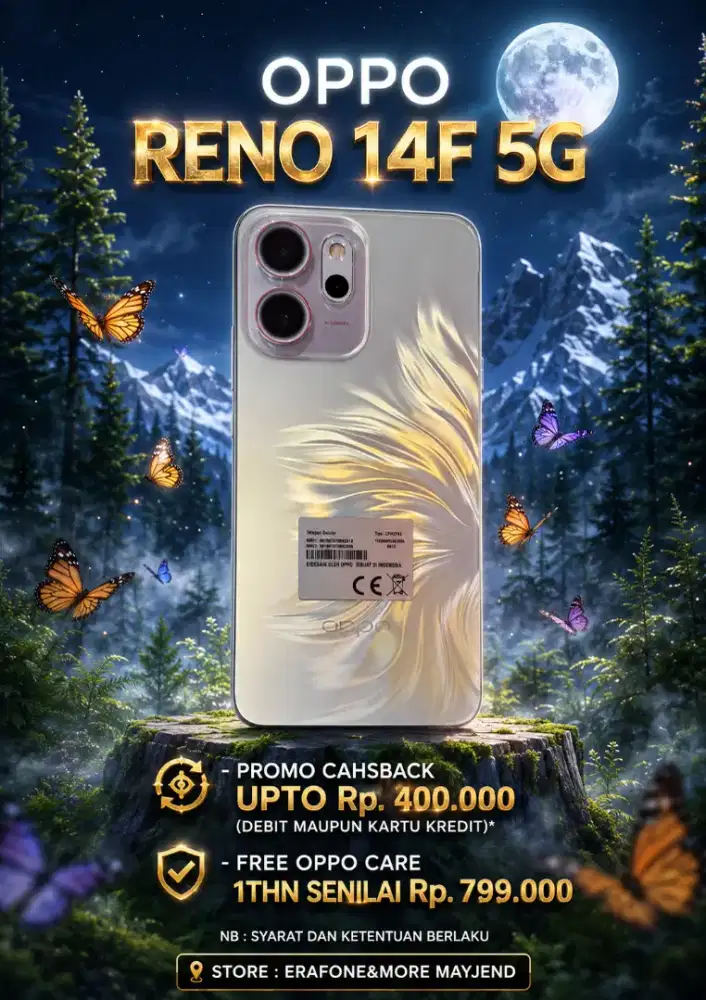OPPO RENO 14F 5G 8/256 PROMO POTONGAN HARGA