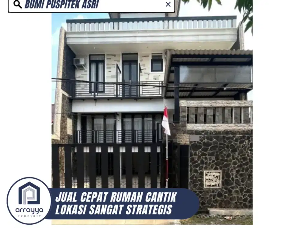 RUMAH MEWAH 2,5 LANTAI LOKASI SANGAT STRATEGIS DI BUMI PUSPITEK ASRI (EN705)