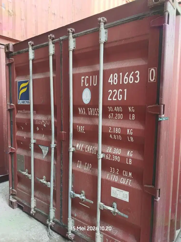 Container 20feet Dry kondisi bagus siap pakai cocok untuk modifikasi