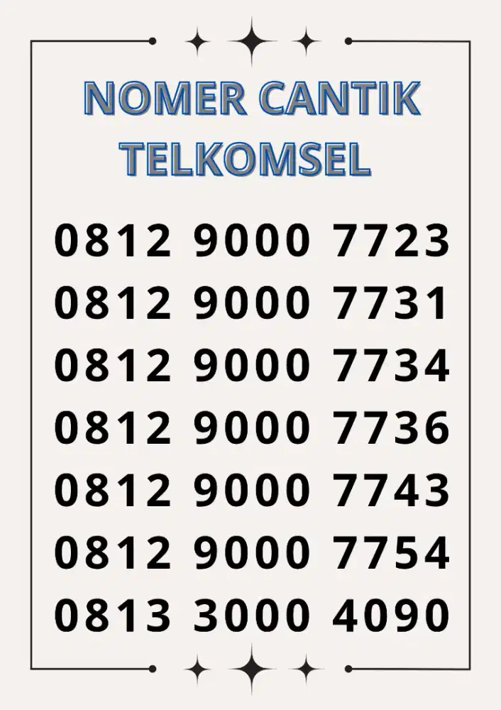 NOMER CANTIK TELKOMSEL , SERIAN RIBUAN DOUBLE