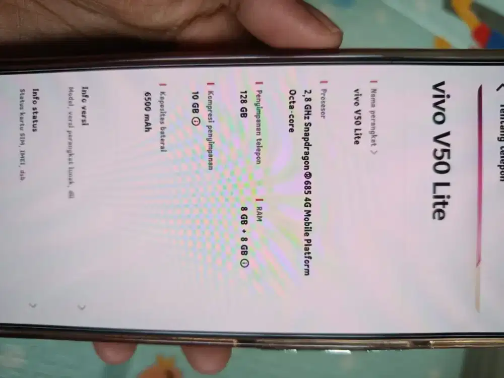 Vivo v50 lite (bekas pemakaian perempuan)