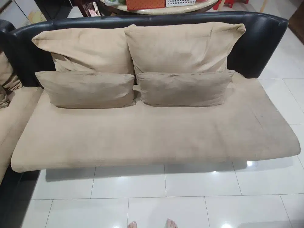 Sofa Suede Kulit Premium 3 in 1 Nyaman & Elegan