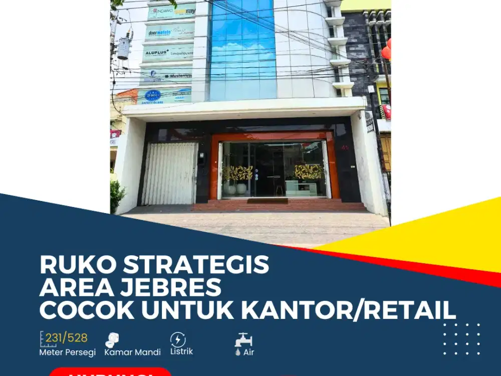 Ruko Siap Pakai Cocok untuk Kantor/Retail di Area Jebres, Solo