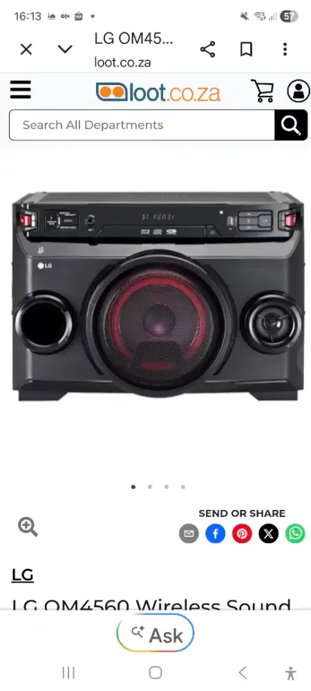LG Mini Compo Audio OM4560 all-in-one