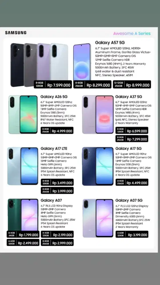 SAMSUNG GALAXY A57