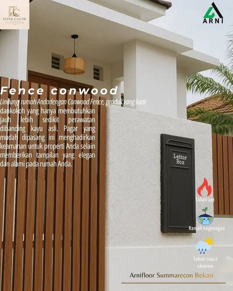Fence wood pagar rumah awet , tahan api jual perbatang