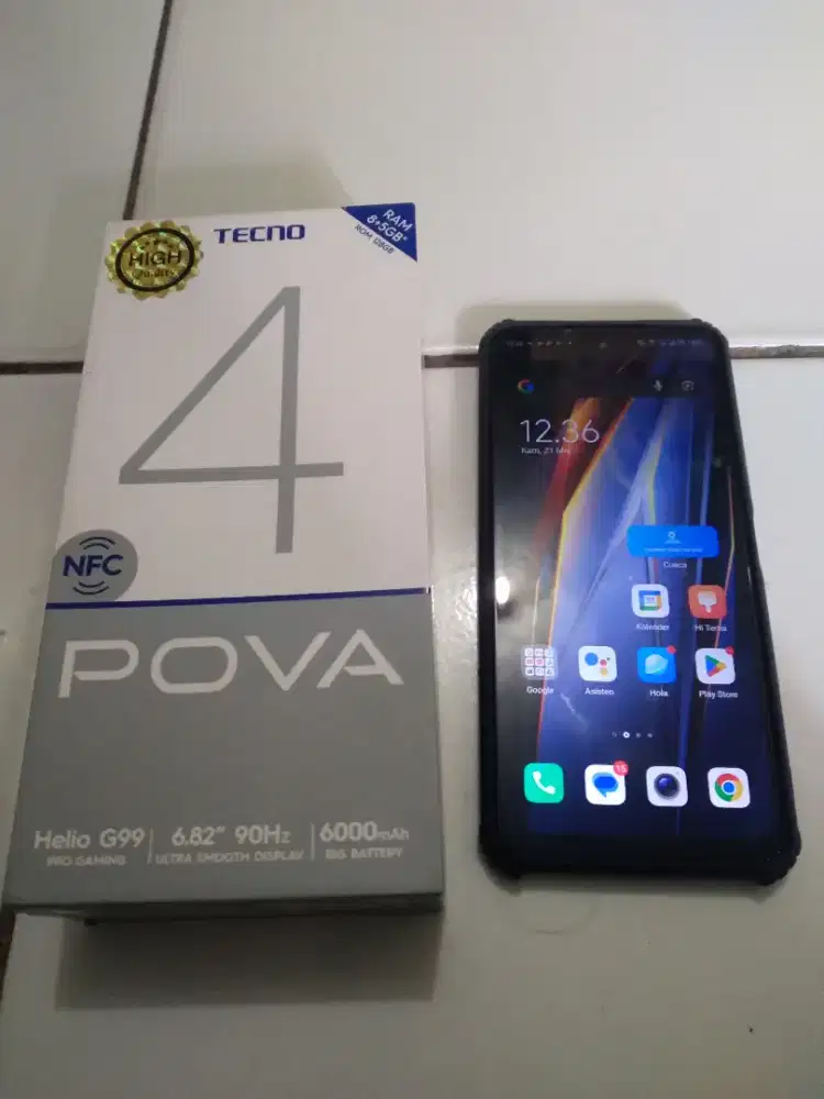 Tecno Pova 4 Ram 8+8/128GB LENGKAP