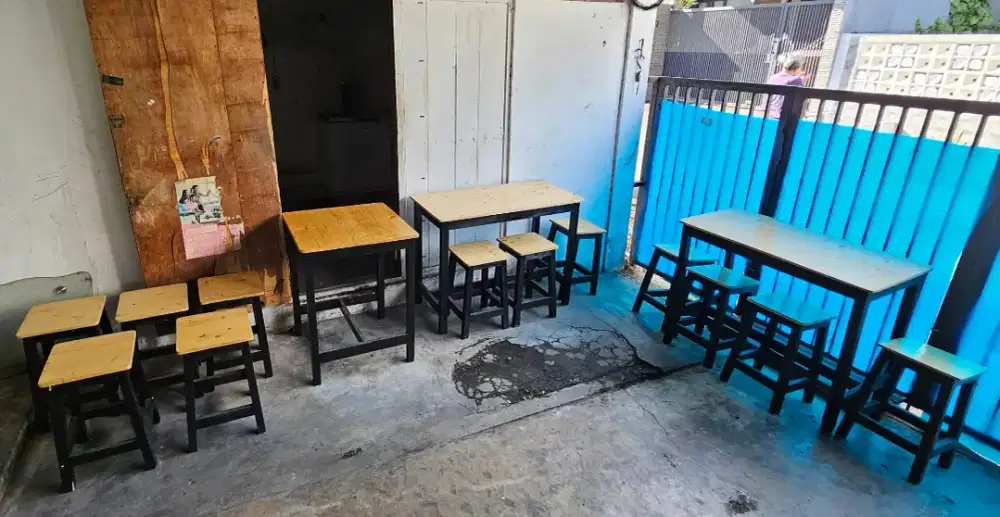 Meja Bangku Usaha Cafe Warung Kuliner Angkringan