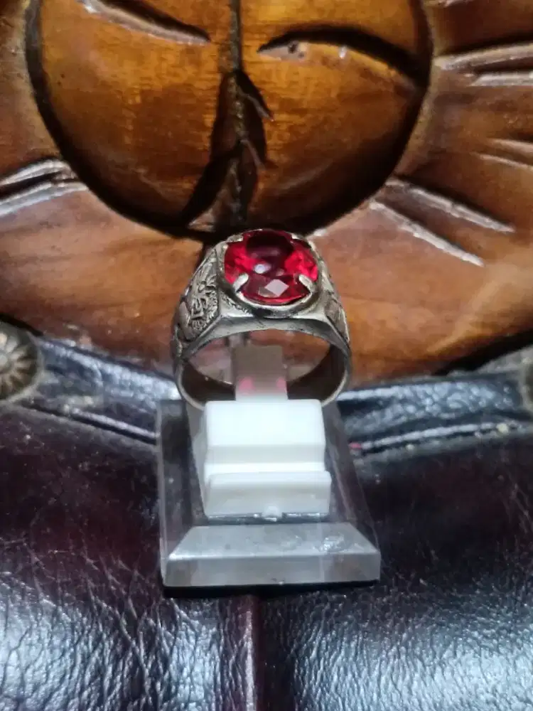 Cincin Batu Ruby Ring Perak Vintage Classic Jadul Lawas Kuno