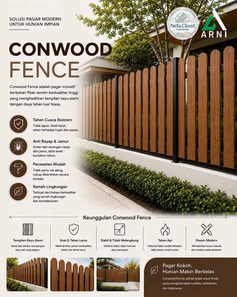 Conwood Fence Tebal 1,6cm | Pagar Kuat & Kokoh/ Untuk Pagar Rumah