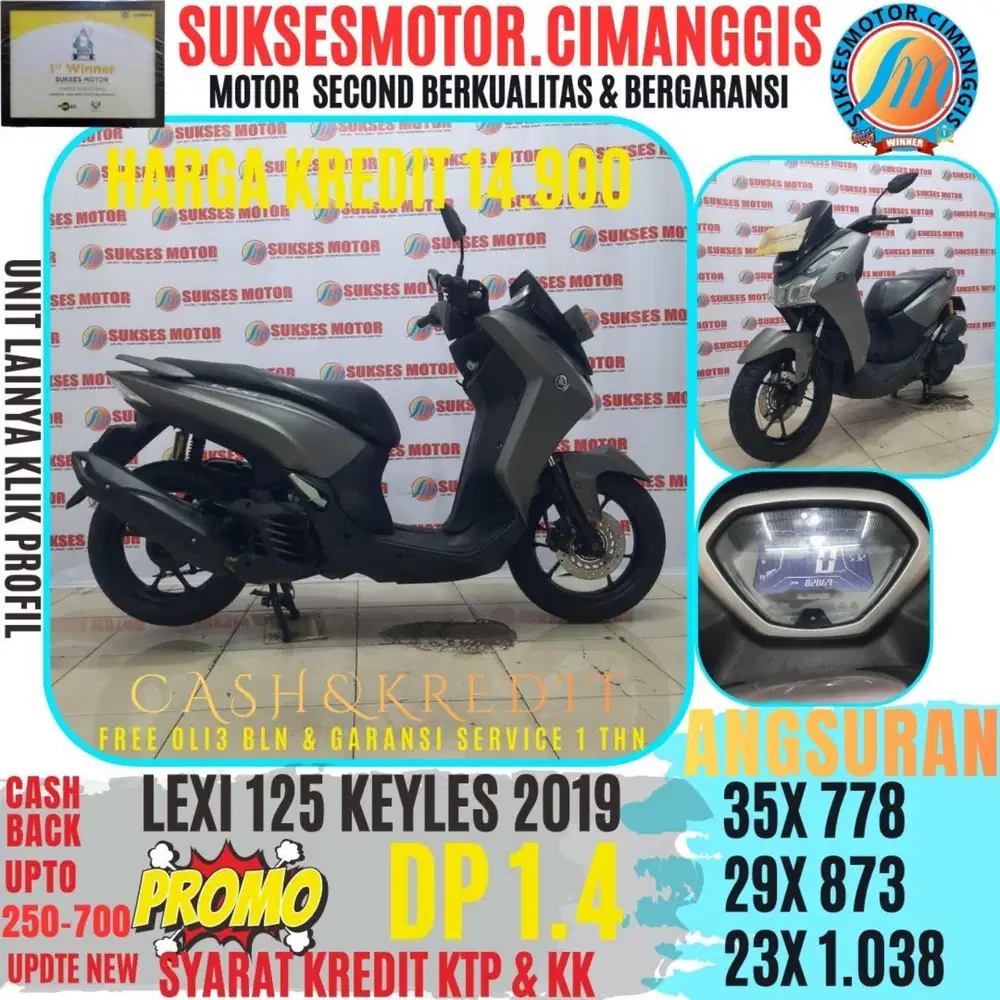 LEXI 125 S KEYLESS PROMOTERMURAH CASHBACK UPTO700RB BERGARANSI SERVICE