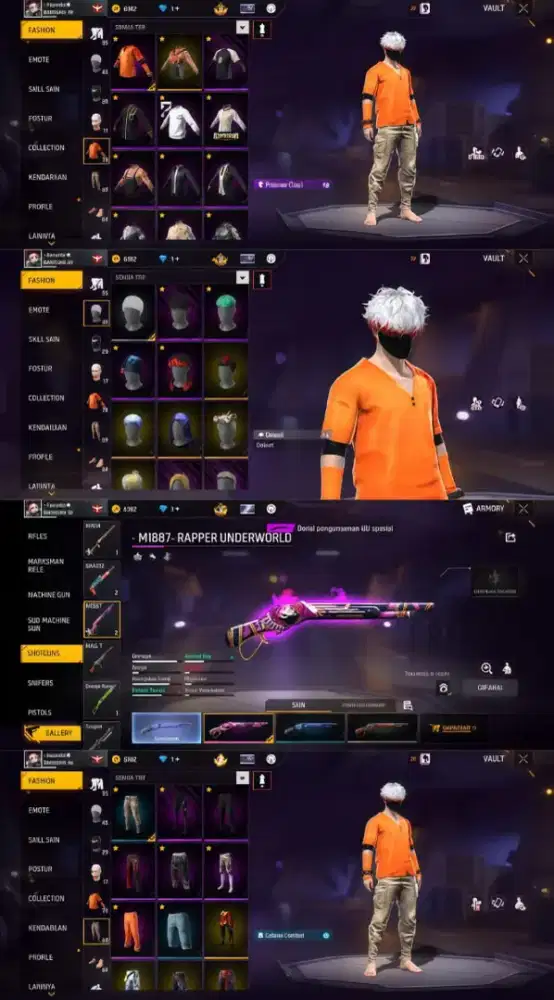 Jual akun ff murah spek gagah