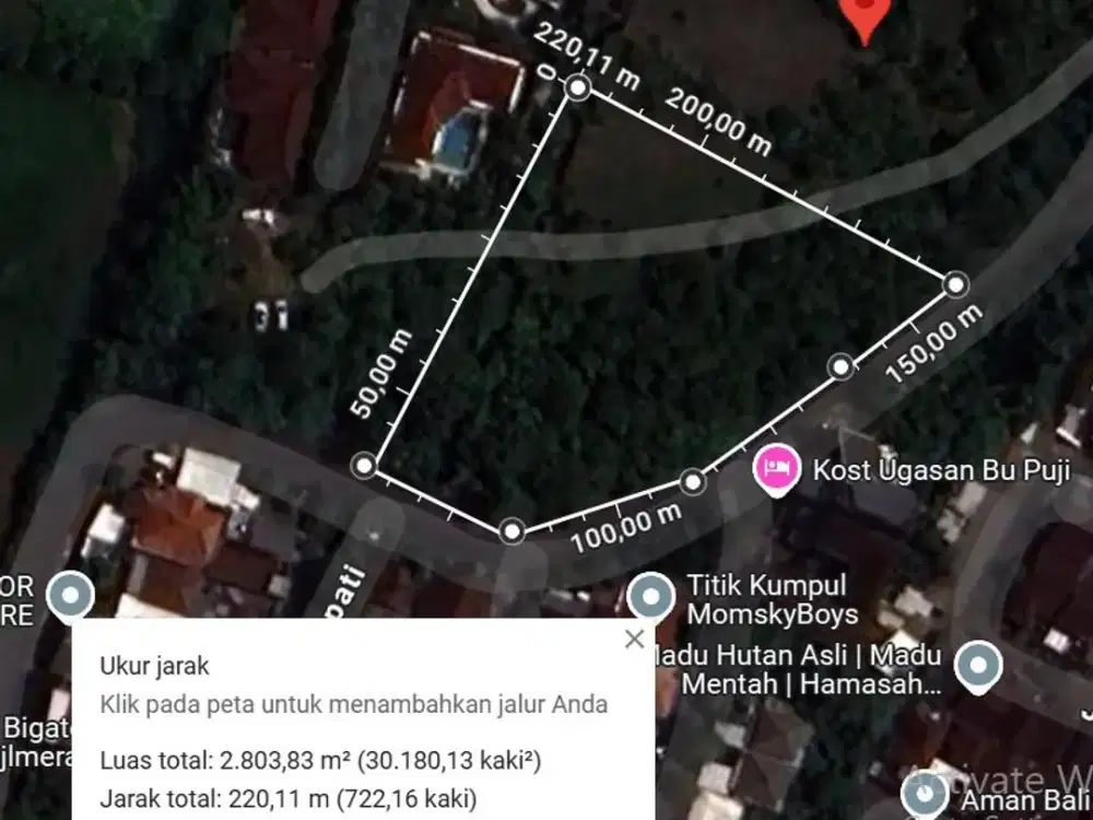Tanah 26,6 Are View Laut dan Patung Gwk di Ungasan, Cocok Untuk Komplek Villa