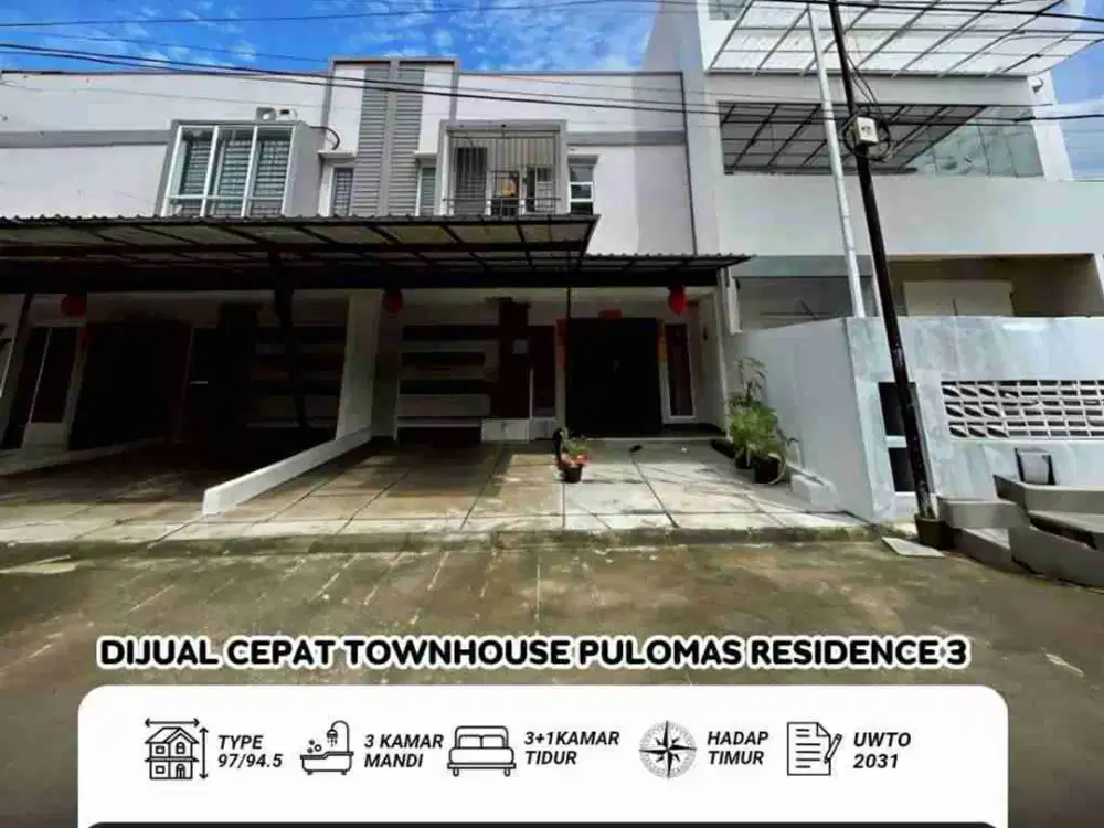 Dijual cepat town house siap huni pulo mas 3