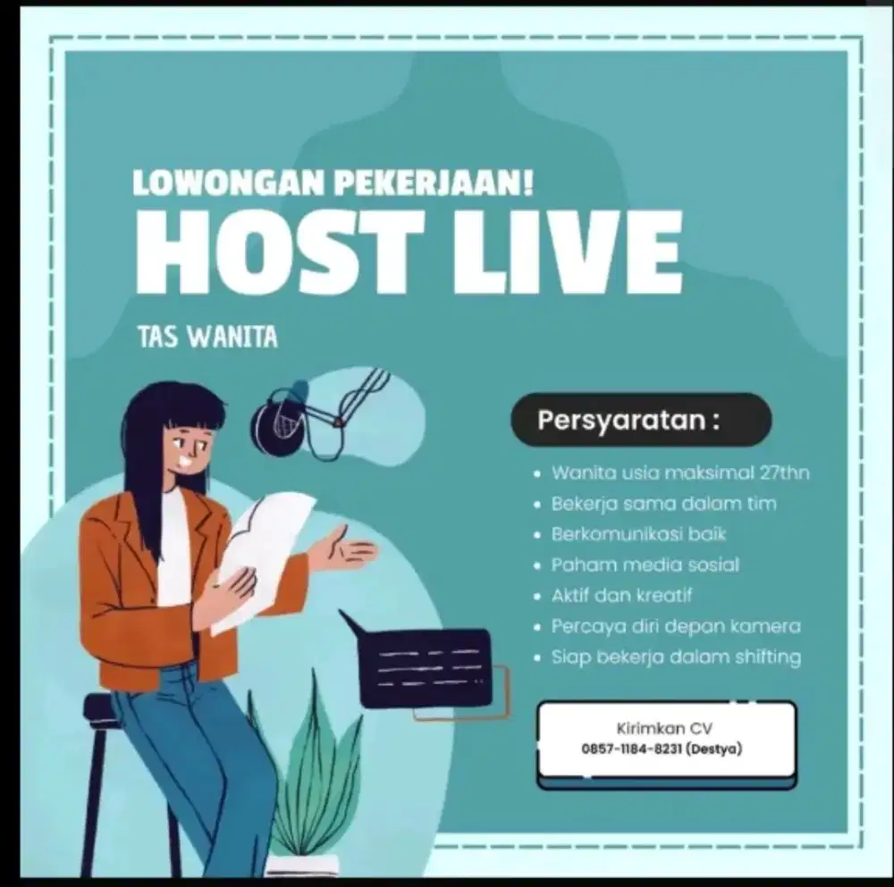 Lowongan kerja host live streaming