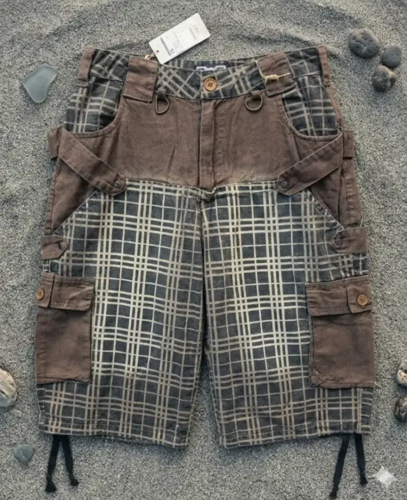 Celana cargo tartan