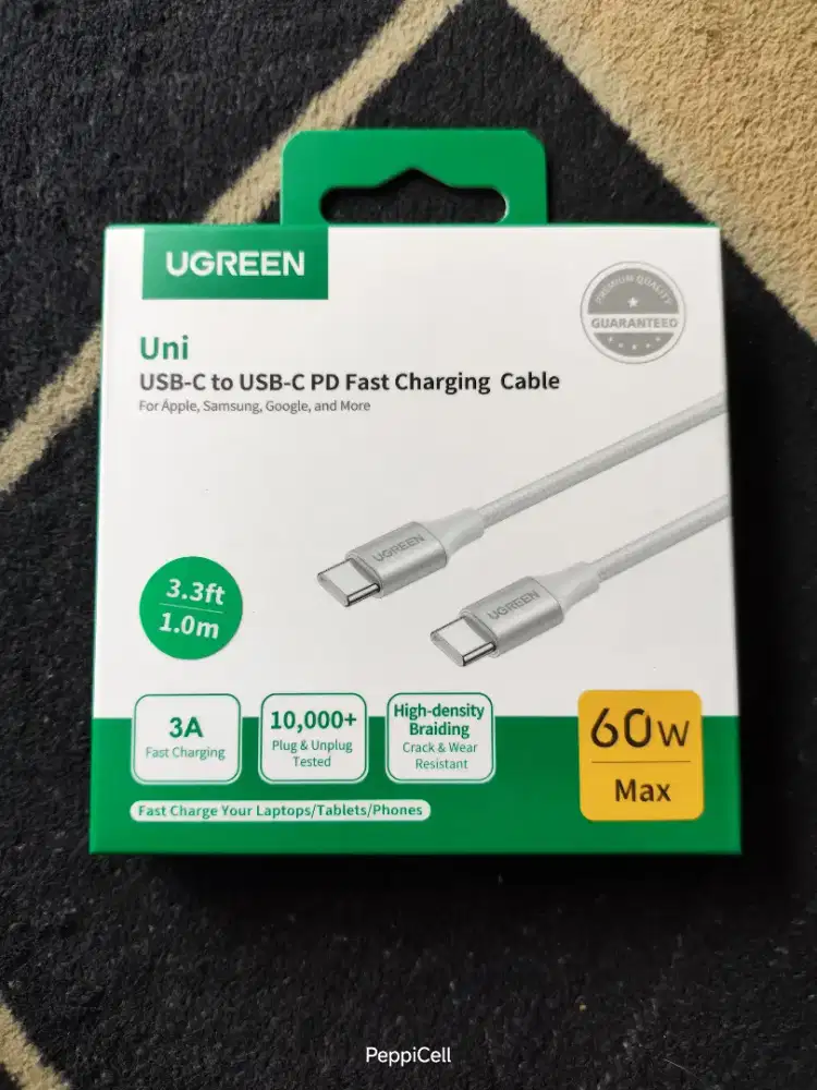 Kabel Charger USB C to C Ugreen Nylon Silver