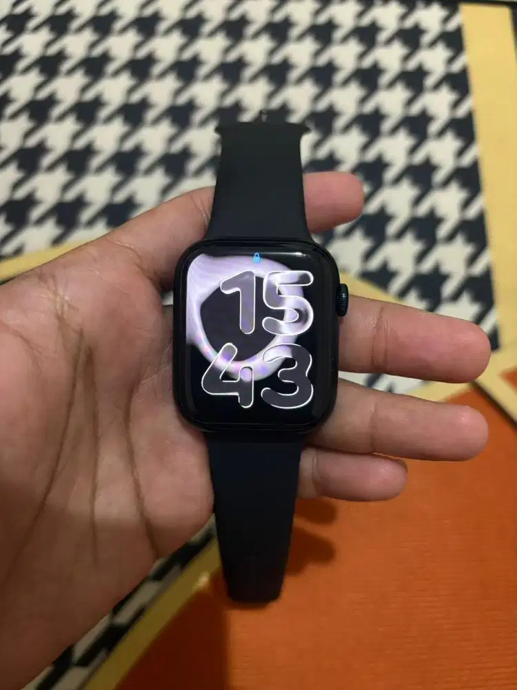 Apple watch series 7 45mm fullset ori mulus pemakaian bh81 ex resmi