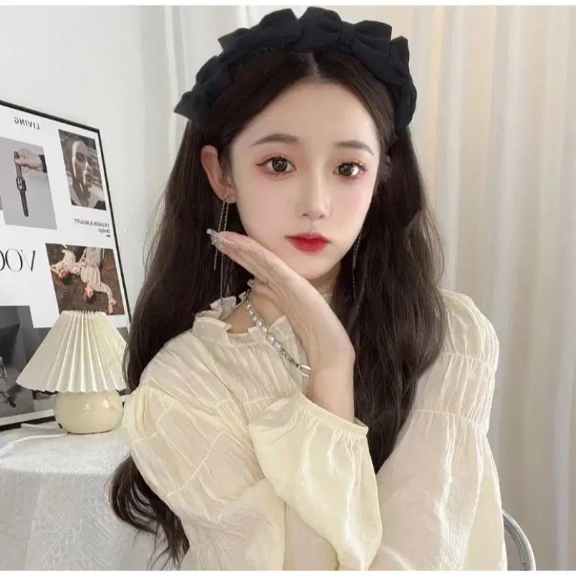 Wigbando Wig Bando Korea 60 Cm Rambut Palsu Wanita Hair Clip Hitam