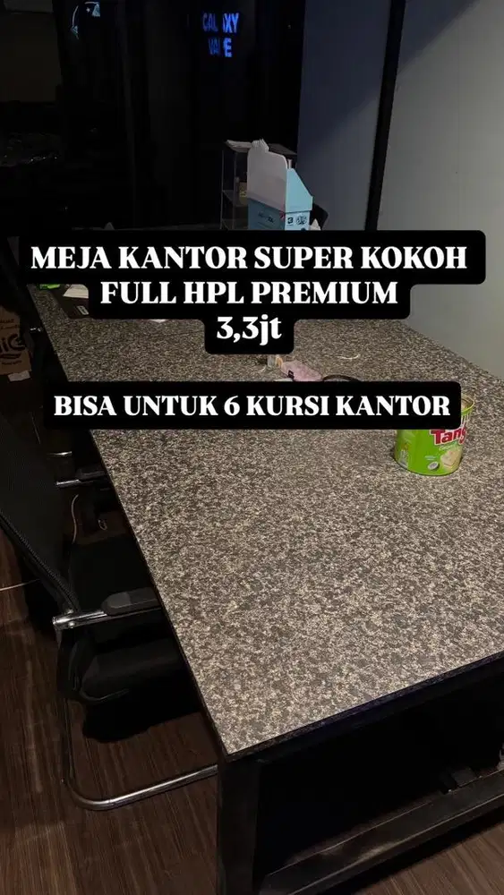 Meja kantor full besi dan full HPL premium anti air