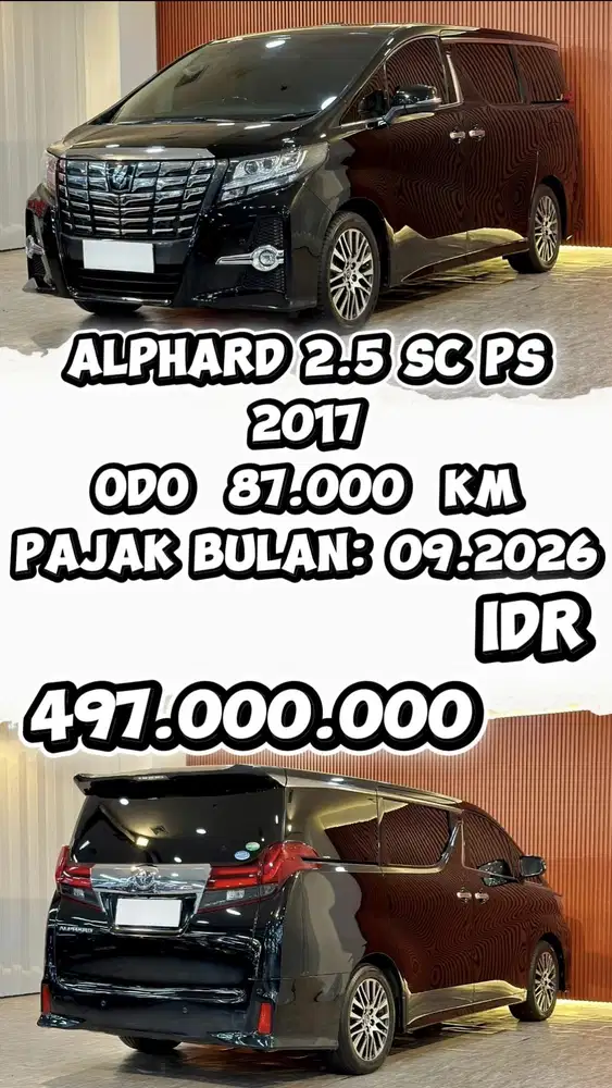 [ 3 YEAR WARRANTY ] TOYOTA ALPHARD SC PS 2.5 AT 2017 SIAP PAKAI