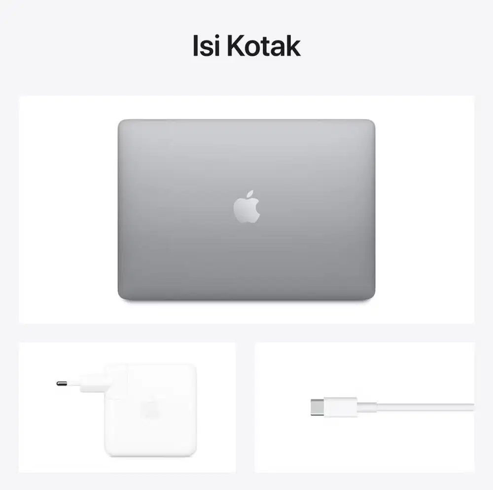 Apple MacBook Air (13.3 inci, M1 2020)  8GB RAM, 256GB SSD, Space Grey