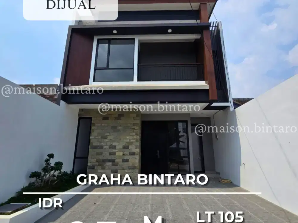 Fasad Mewah Modern Minimalis! Rumah Brand New 2 Lantai Di Graha Bintaro — Desain Cantik Premium & Legalitas SHM  (SP 0990)