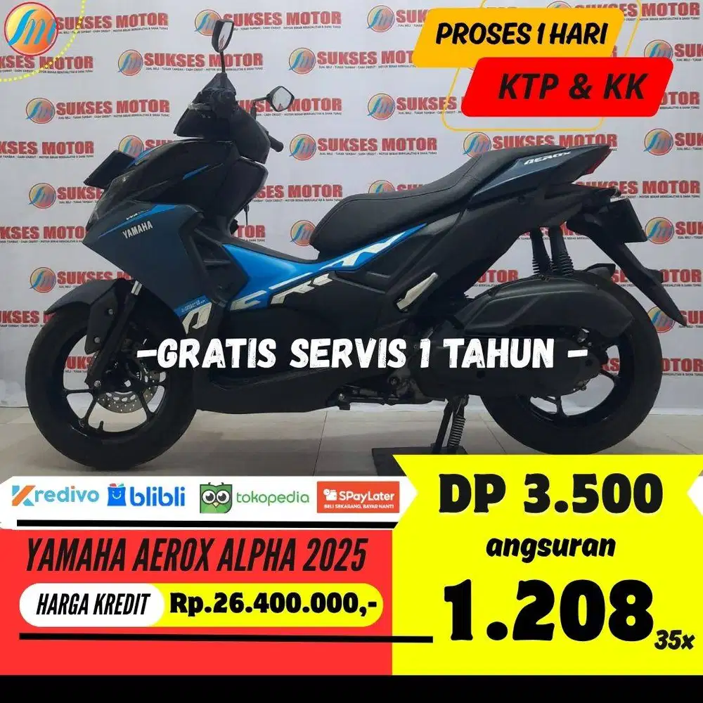 YAMAHA AEROX ALPHA 2025 SEKEN KREDIT MURAH ANGSURAN SANGAT TERJANGKAU